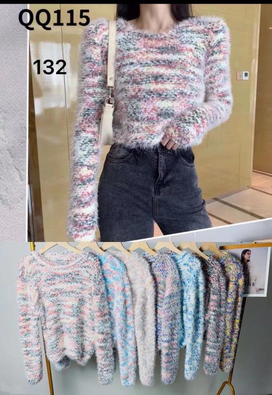 Suéter peludo de colores-QQ115