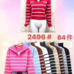 Suéter tejido a rayas con cremallera-JY2496 - 5