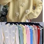 Suéter tejido con flores-QQ581 - 2