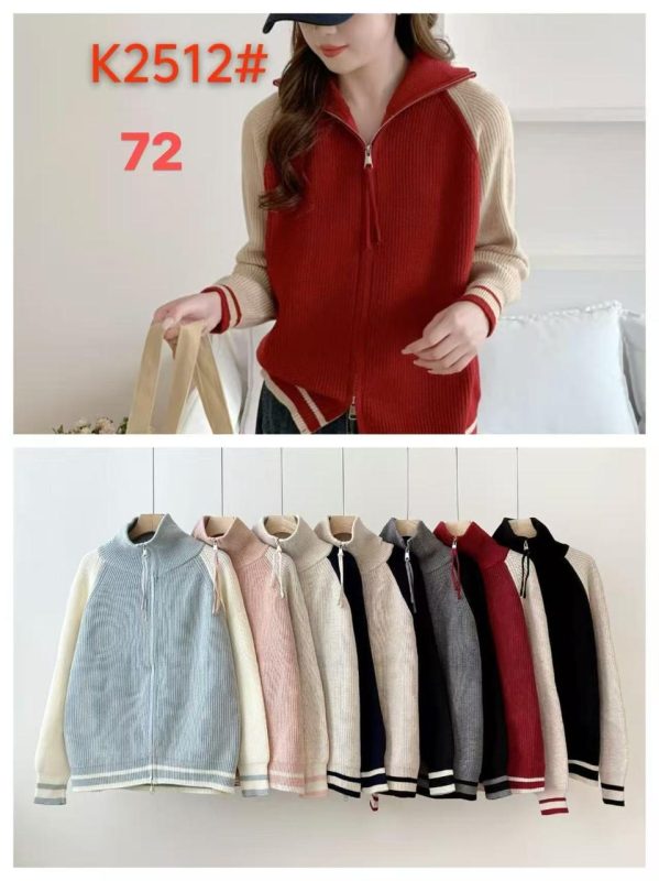 Suéter tipo chaqueta con cierre-K2512