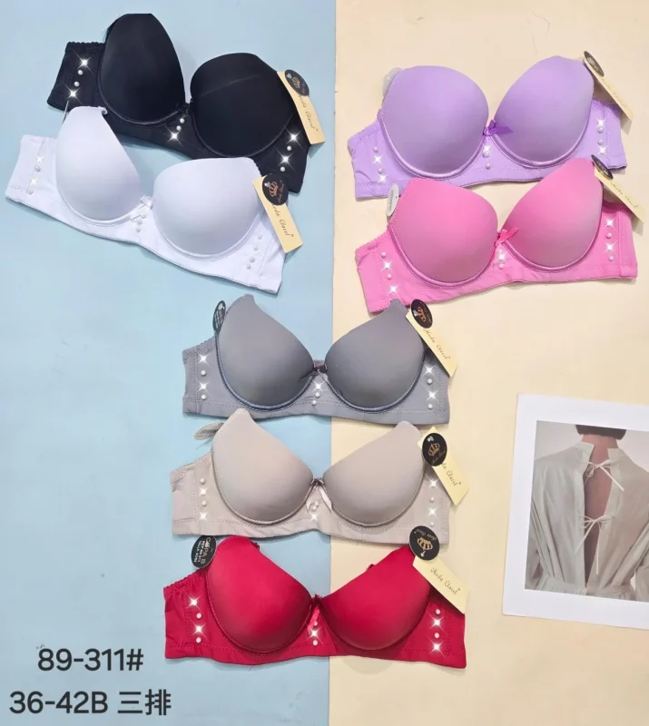 Sujetador con Aros y Detalles de Perlas-89-311#