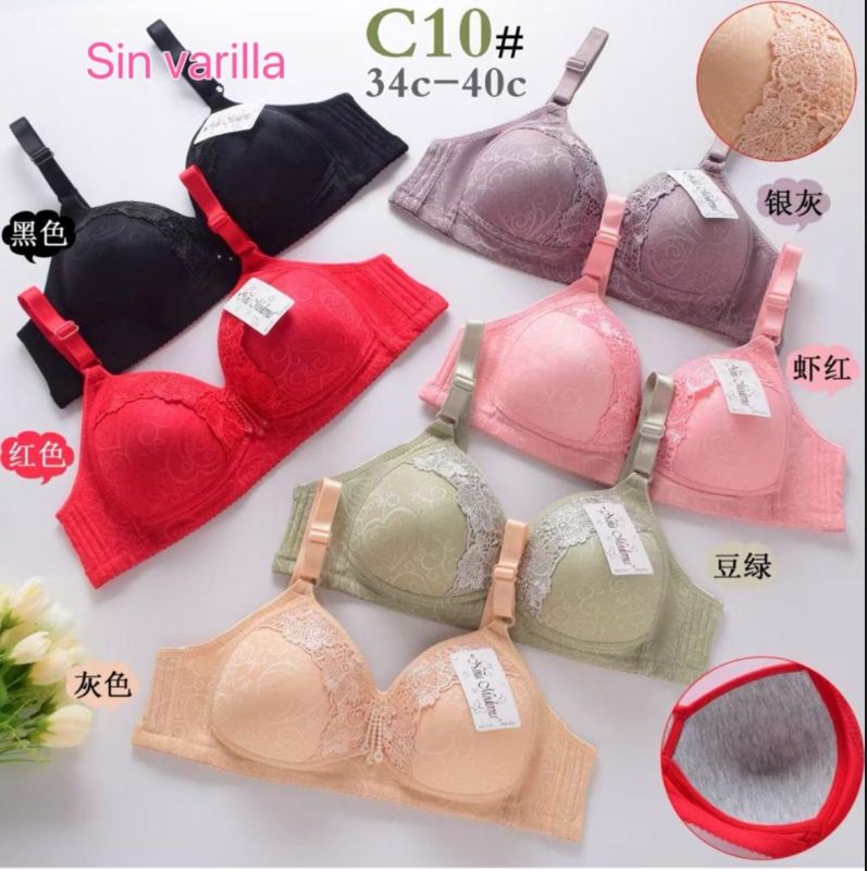 Sujetador con encaje sin varilla-C10#