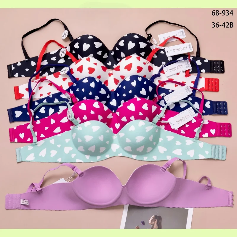 Sujetadores con estampado de corazones-68-934