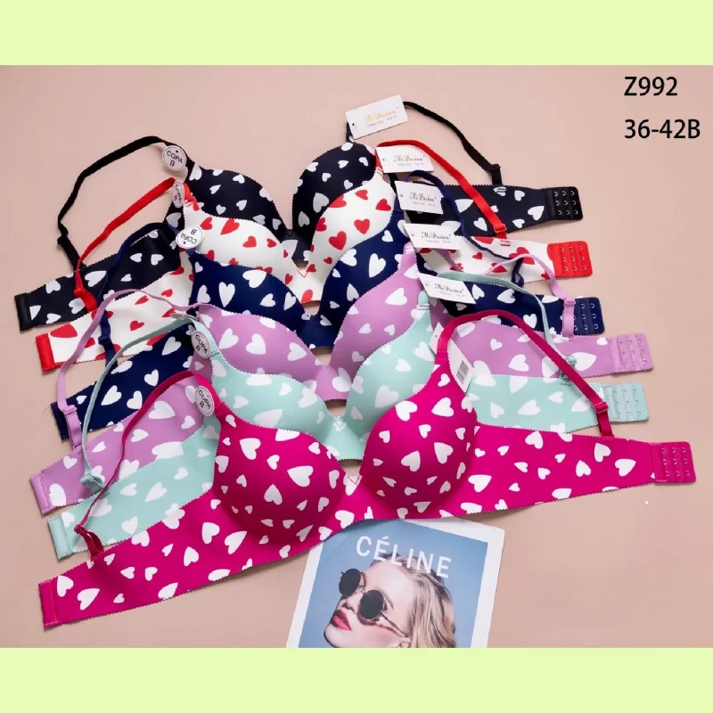 Sujetadores con estampado de corazones-Z992