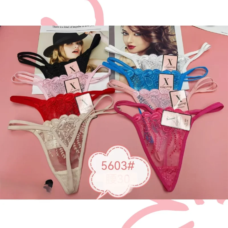Tanga de encaje para mujer-5603
