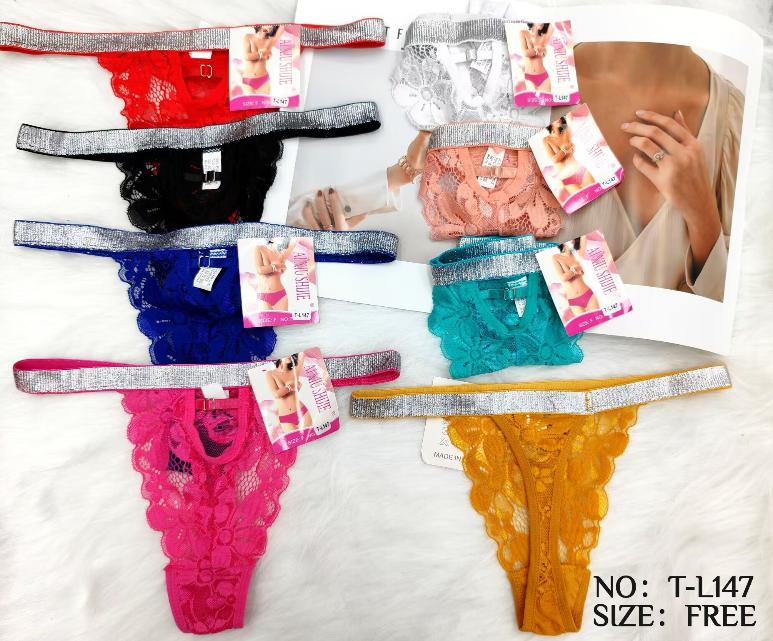 Tangas de encaje con brillante-T-L147
