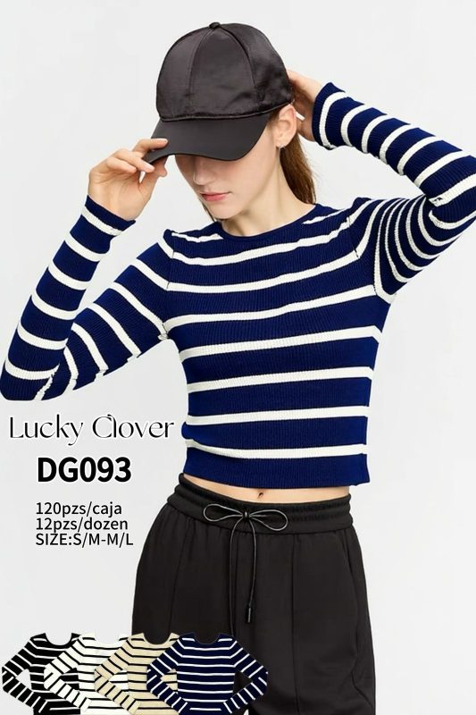 Top a rayas manga larga-DG093