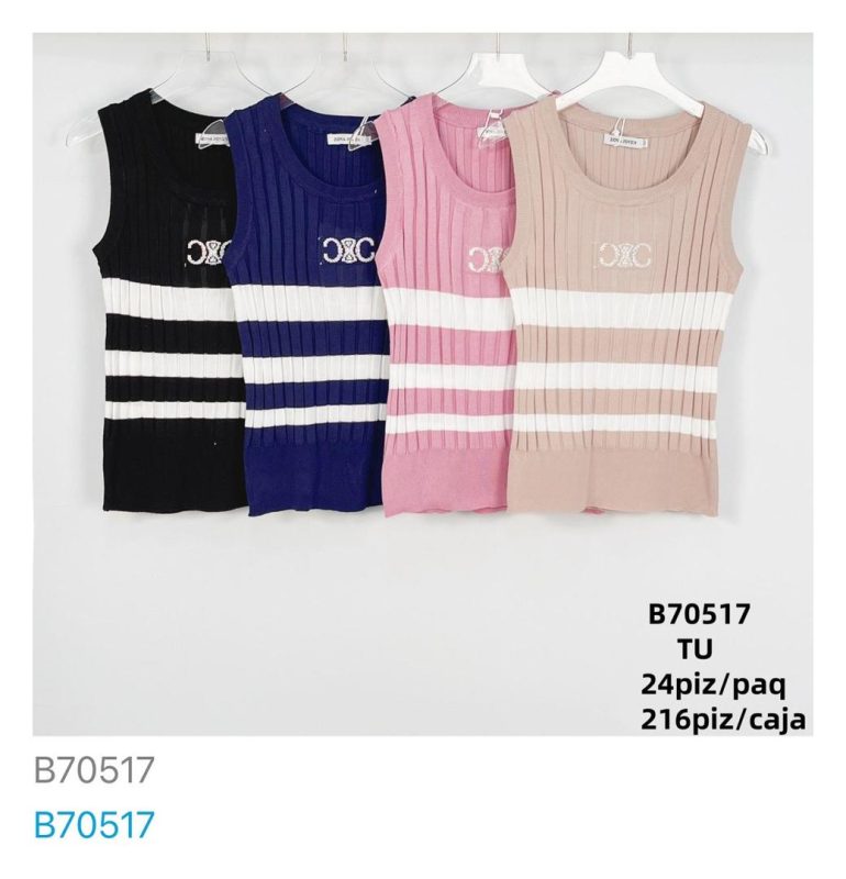 Top de punto con rayas-B70517