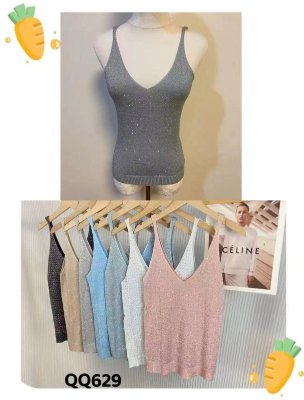 Top de tirantes con brillos-QQ629