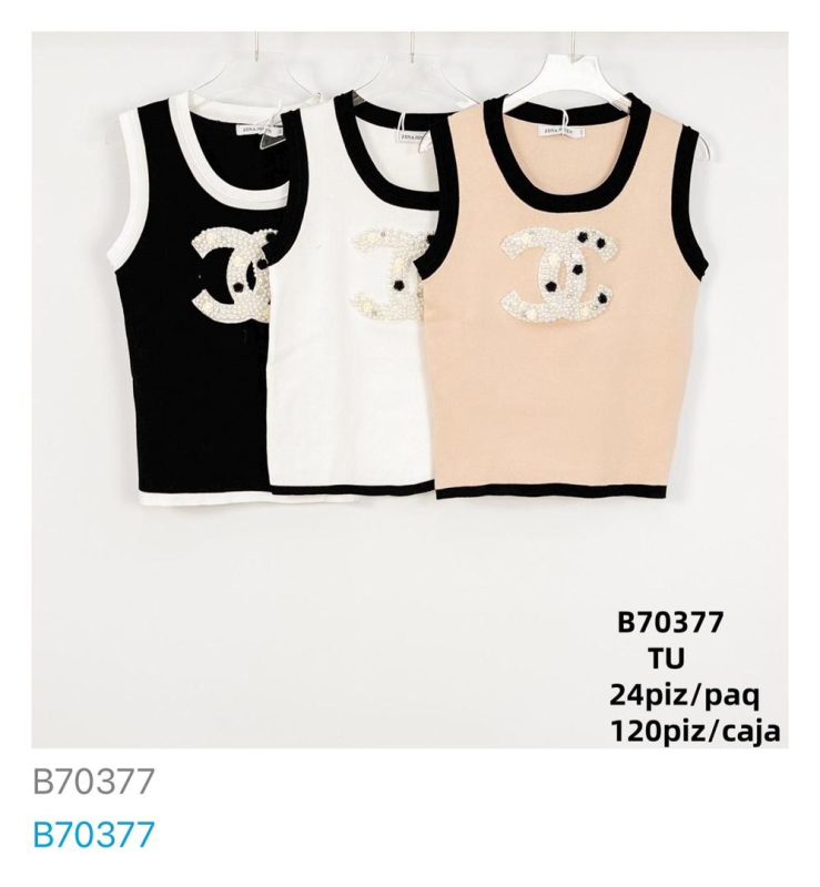 Top tejido con aplique-B70377