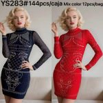 Vestido ajustado con pedrería-YS283 - 1