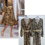 Vestido estampado animal print con cinturón-YS8387 - 1