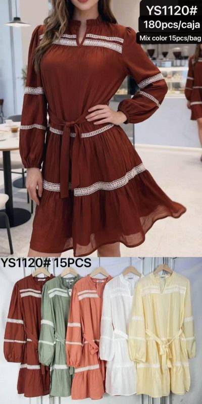 Vestido casual con encaje-YS1120