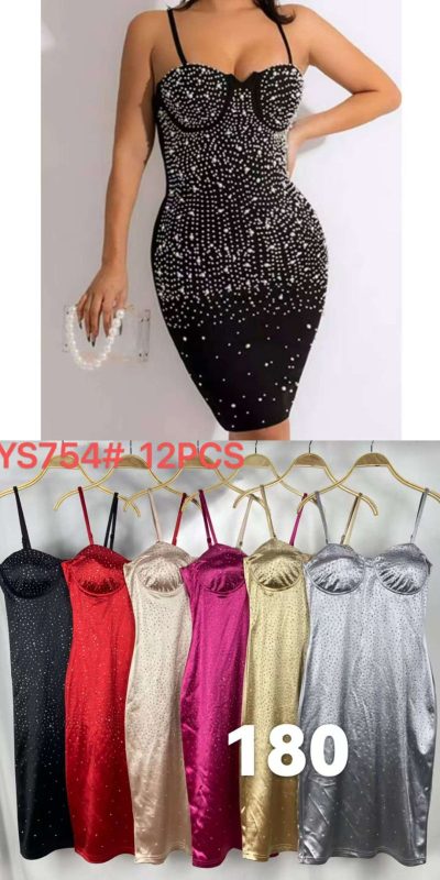 Vestido ajustado con pedrería-YS754