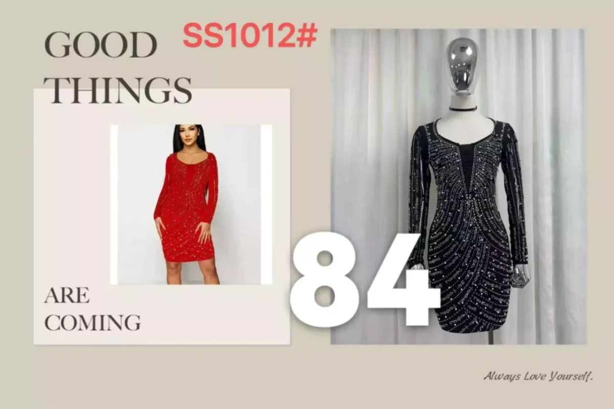 Vestido de fiesta con pedrería-SS1012