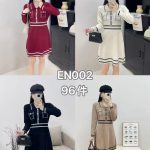 Vestido de punto con cuello y ribetes en contraste-EN002 - 3