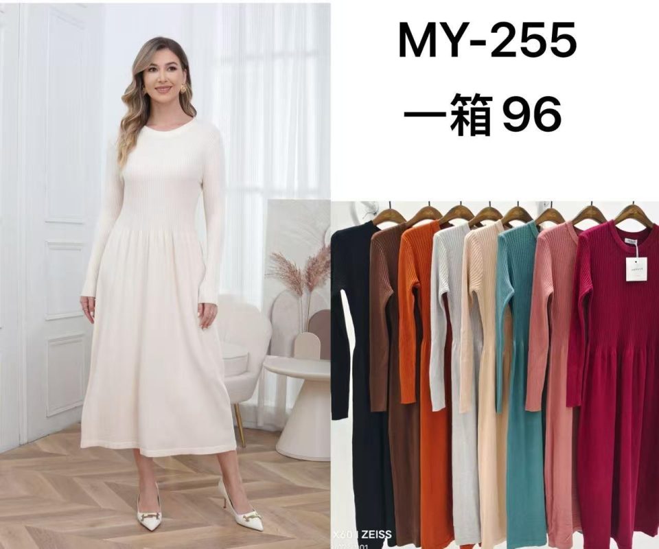 Vestido de punto de manga larga-MY255