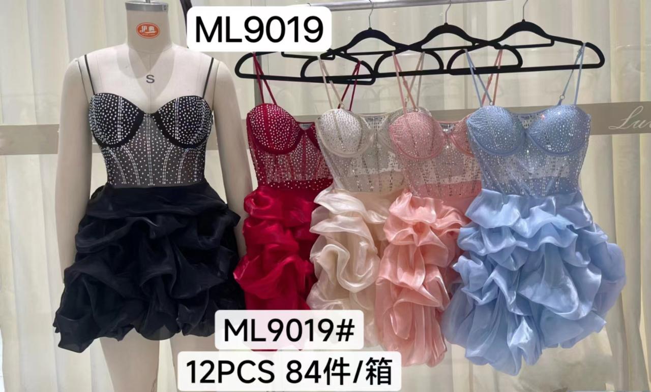 Vestido Corset con Falda de Volantes-ML9019