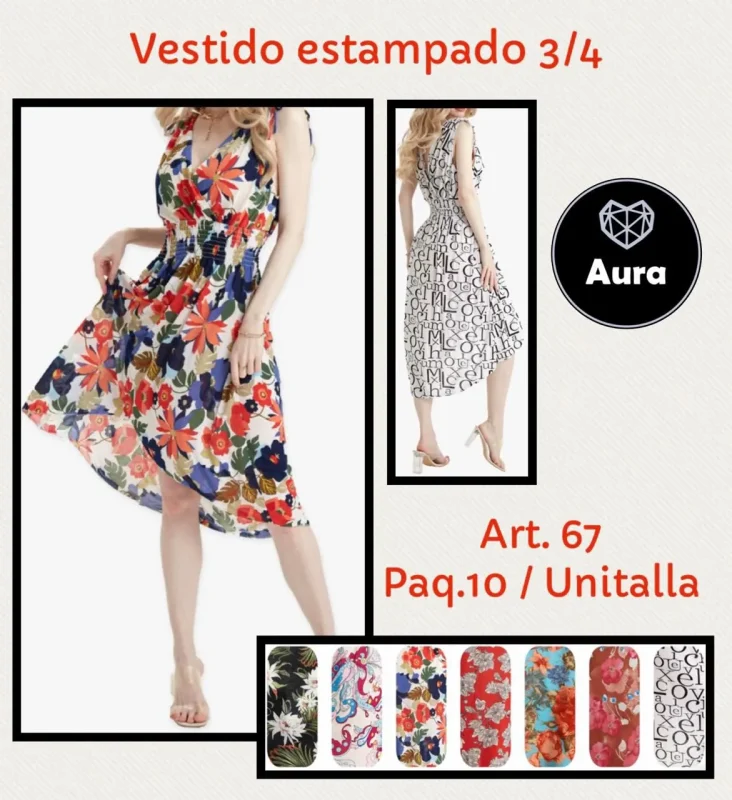 Vestido estampado floral 3/4-0-Art. 67