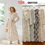 Vestido floral manga larga-QM1150 - 4