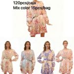 Vestido floral con cinturón-MRL103 - 2