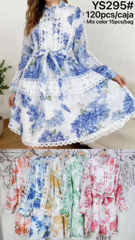 Vestido floral con encaje-YS295