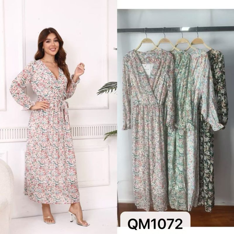 Vestido floral largo-QM1072