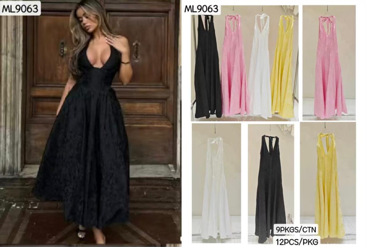 Vestido largo con escote profundo-ML9063