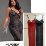 Vestido largo de fiesta con pedrería-ML9015 - 1