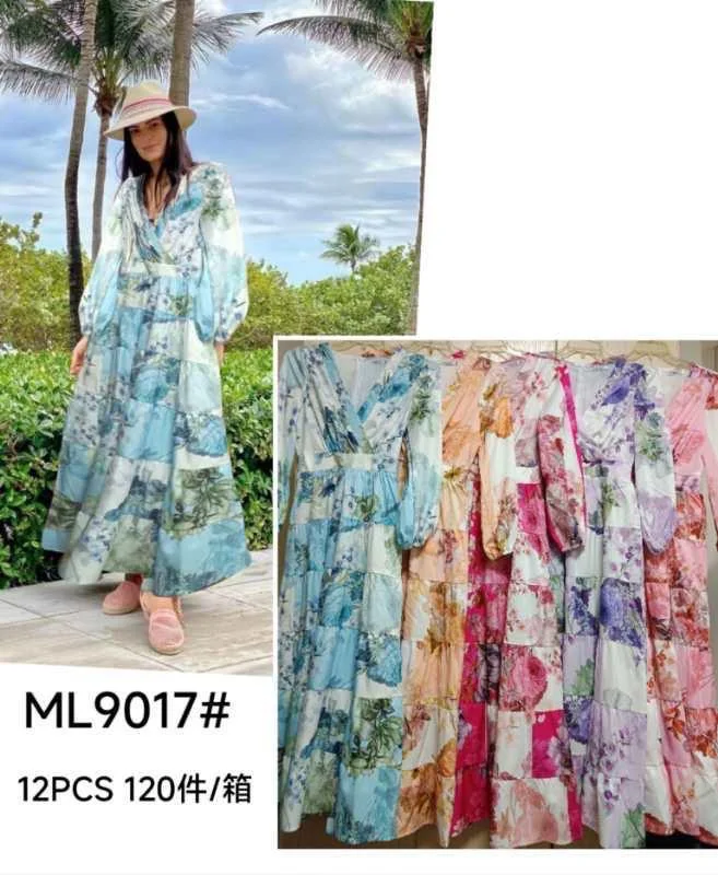 Vestido largo estampado-ML9017