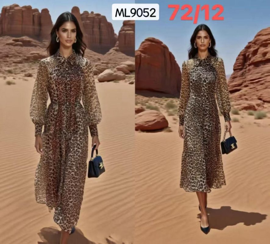 Vestido largo estampado animal-ML9052