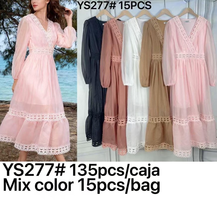 Vestido maxi con encaje-YS277