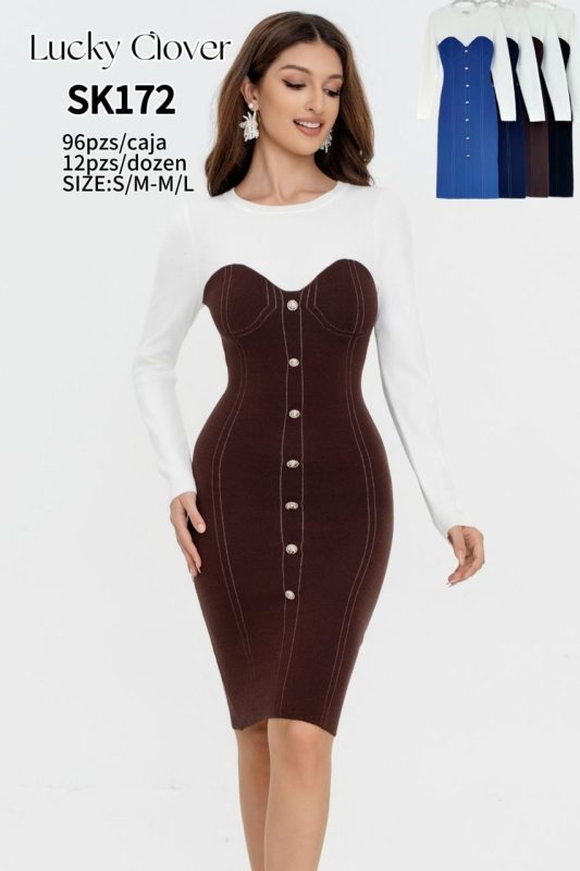 Vestido midi con botones-SK172