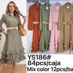 Vestido camisero con volantes-YS186 - 2