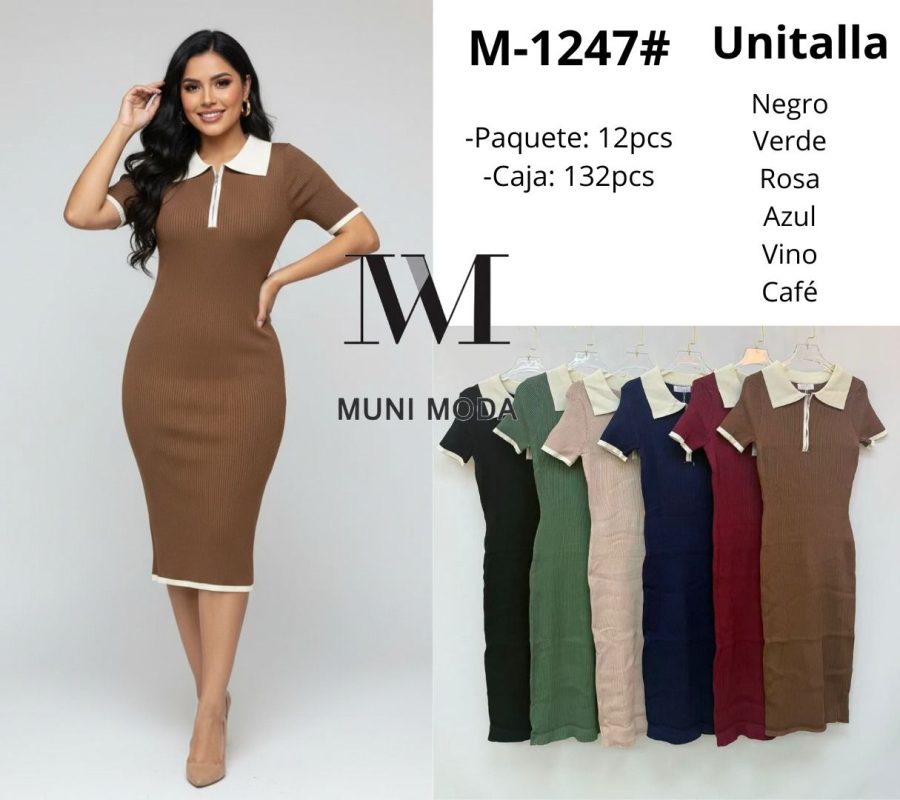 Vestido midi con cuello-M-1247
