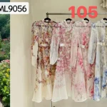 Vestido con estampado floral y mangas-ML9056 - 1