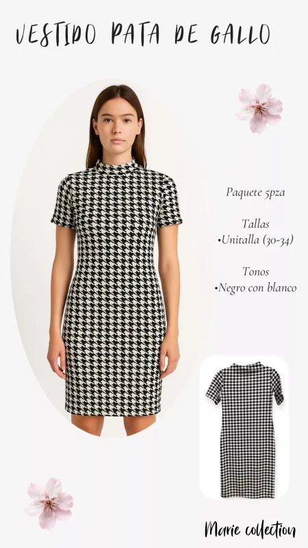 Vestido pata de gallo-91181