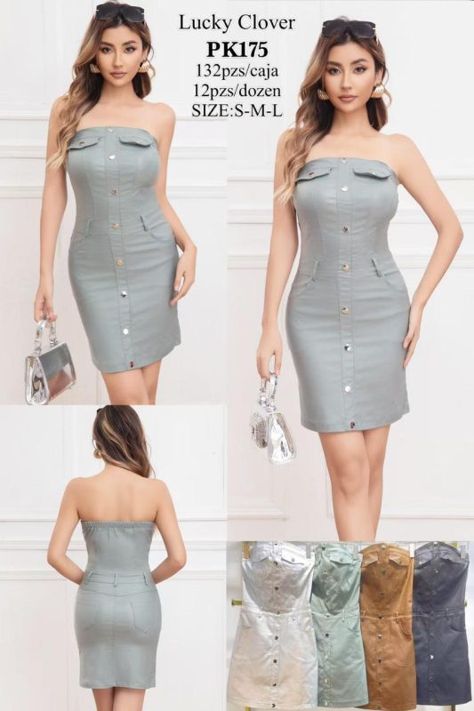 Vestido tubo con botones-PK175