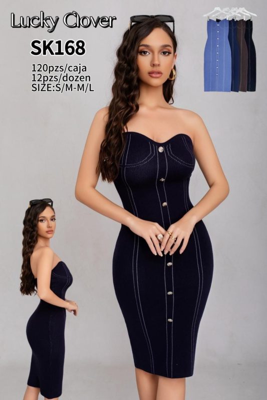 Vestido tubo con botones-SK168