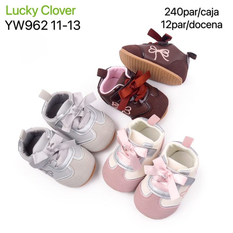 Zapatos de bebé con lazo-YW962